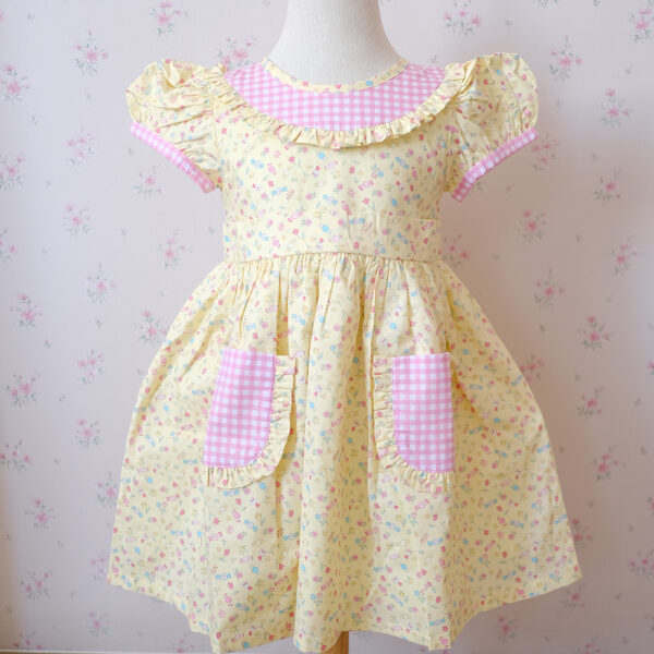 Poppins Dress (Pink & Candy Yellow) - Image 3