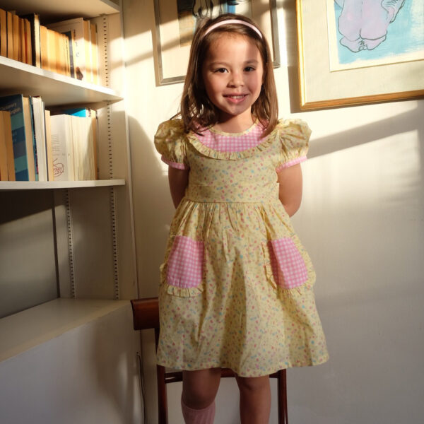 Poppins Dress (Pink & Candy Yellow) - Image 7
