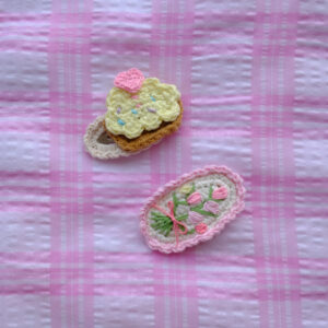 Crochet Hair Clip (Cupcake/Tulip)